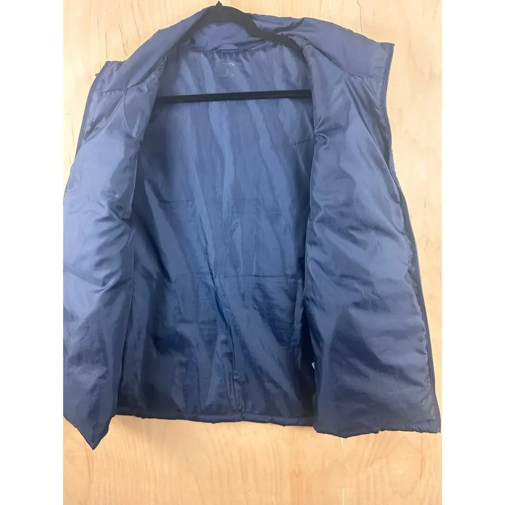 Lands’ End‎ Men’s Blue Down Puffer Vest Size L Full Zip Cold Weather